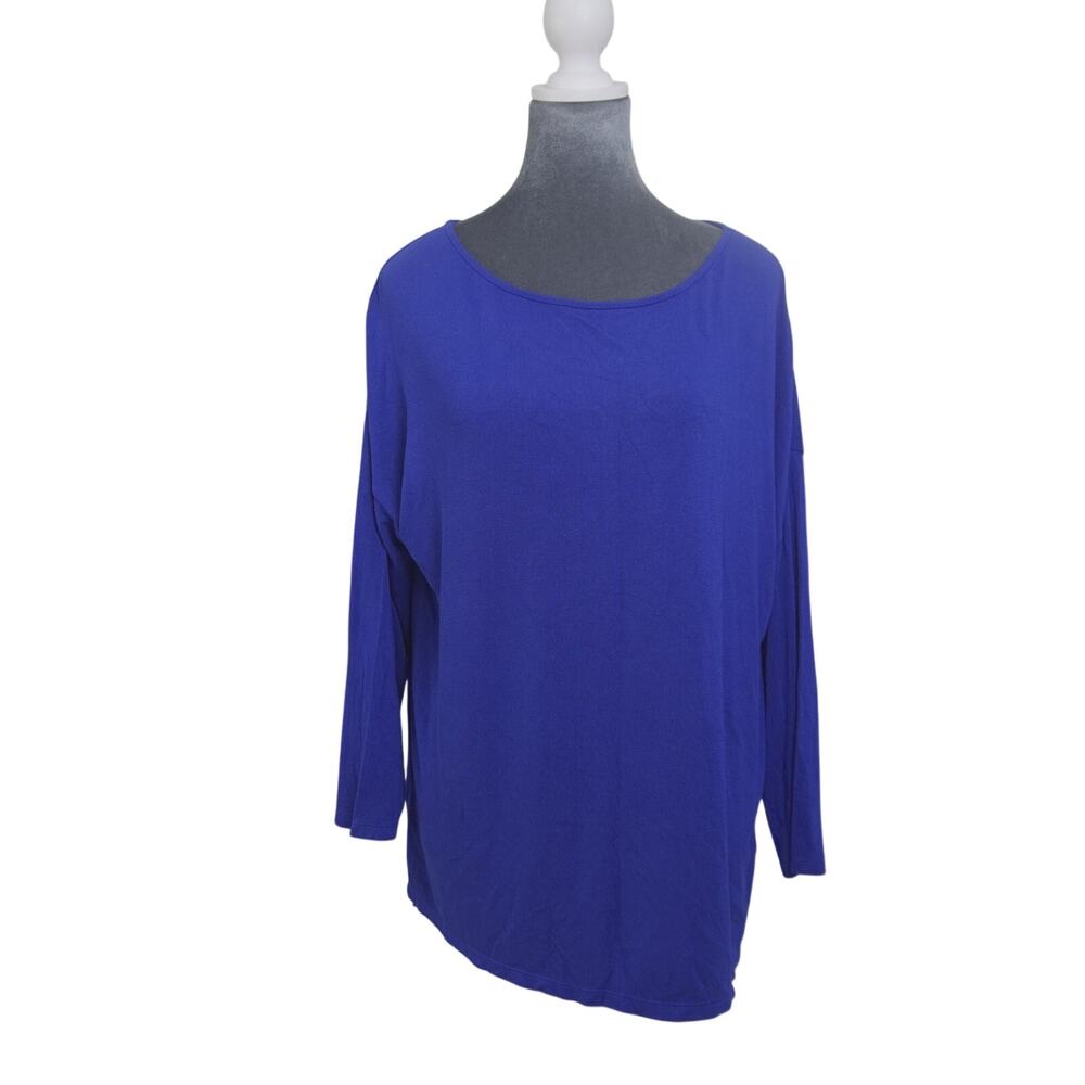 Lauren Ralph Lauren Top 1X Cobalt Blue Oversized Dolman Sleeve Stretch